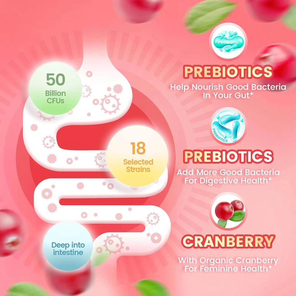 HeyGlows™ Daily Balance: Probiotic & Cranberry Gummies