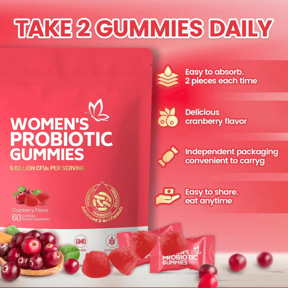 HeyGlows™ Daily Balance: Probiotic & Cranberry Gummies